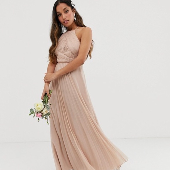 Champagne\pink floorlength bridesmaids dress - Picture 2 of 3